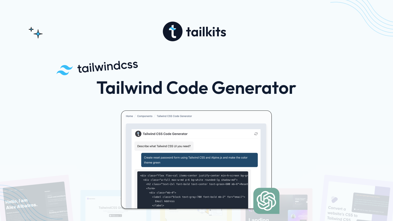 Tailwind CSS Code Generator